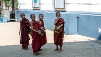Young monks looking for food